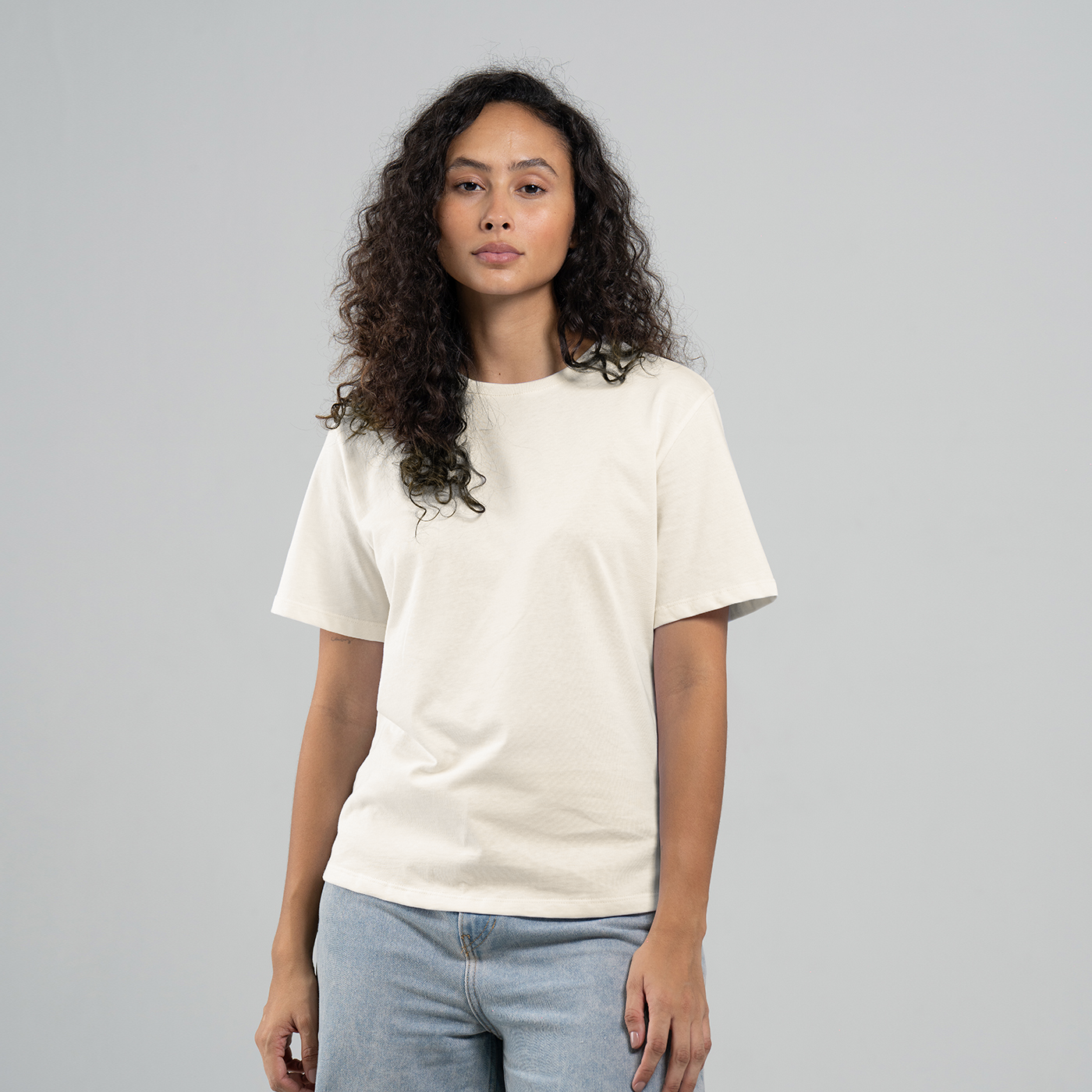 Camiseta Básica Natural Adulto Mujer