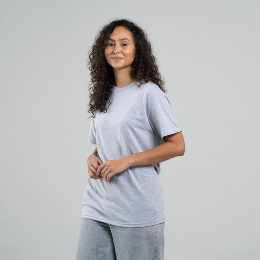 Camiseta Básica Adulto Unisex Gris Jaspe Gildan Ref.5000