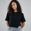Camiseta de Mujer Corte Irregular Negra
