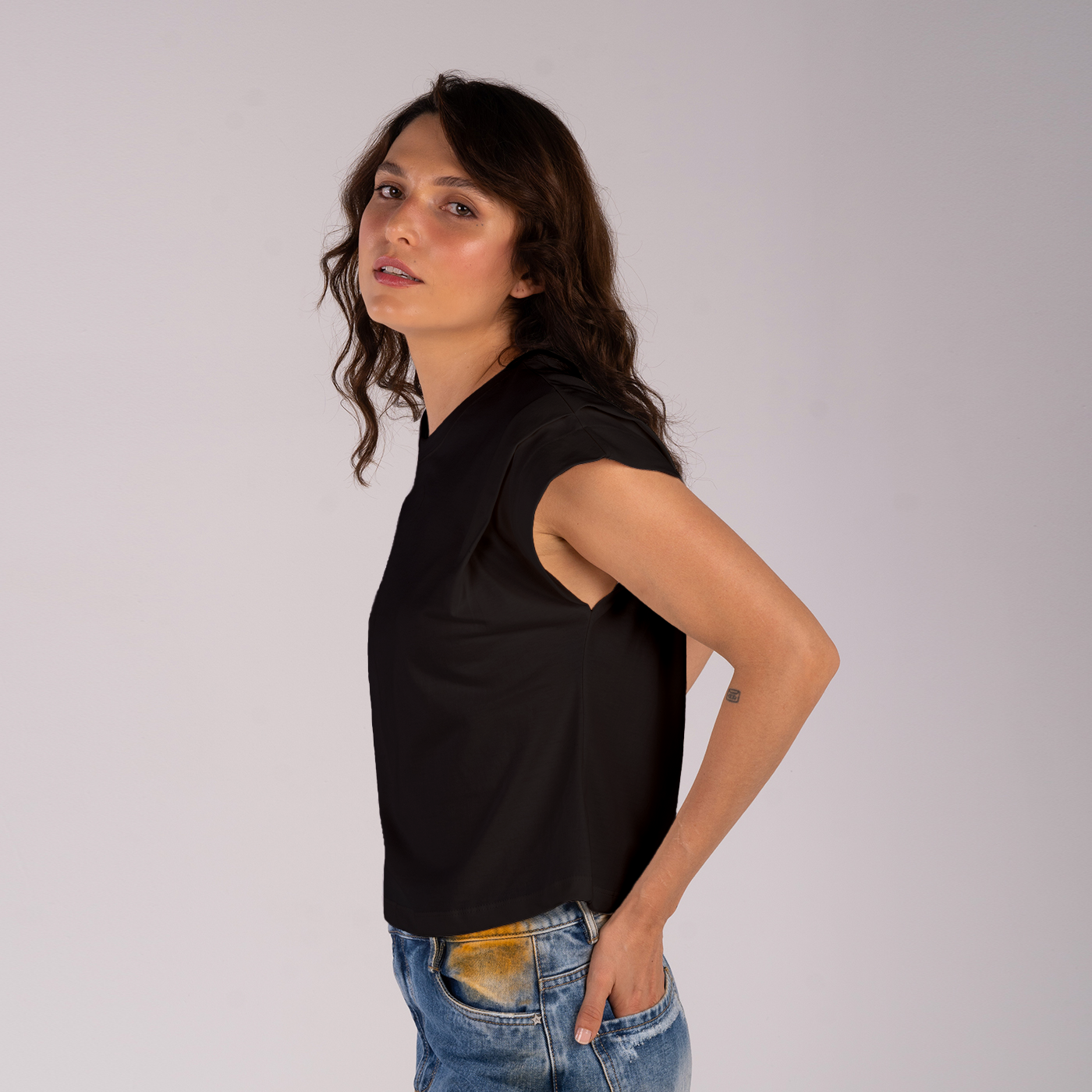 Camiseta Rizada Negra