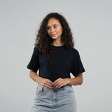 Camiseta de Mujer Corte Irregular Negra