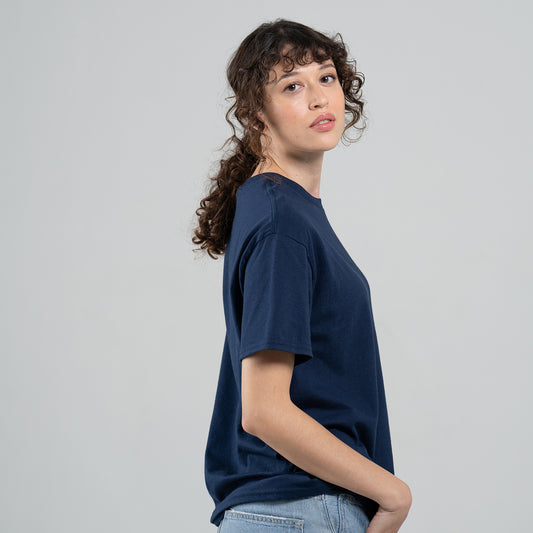 Camiseta Básica Adulto Unisex Ring Spun Azul Marino Gildan Ref. 64000