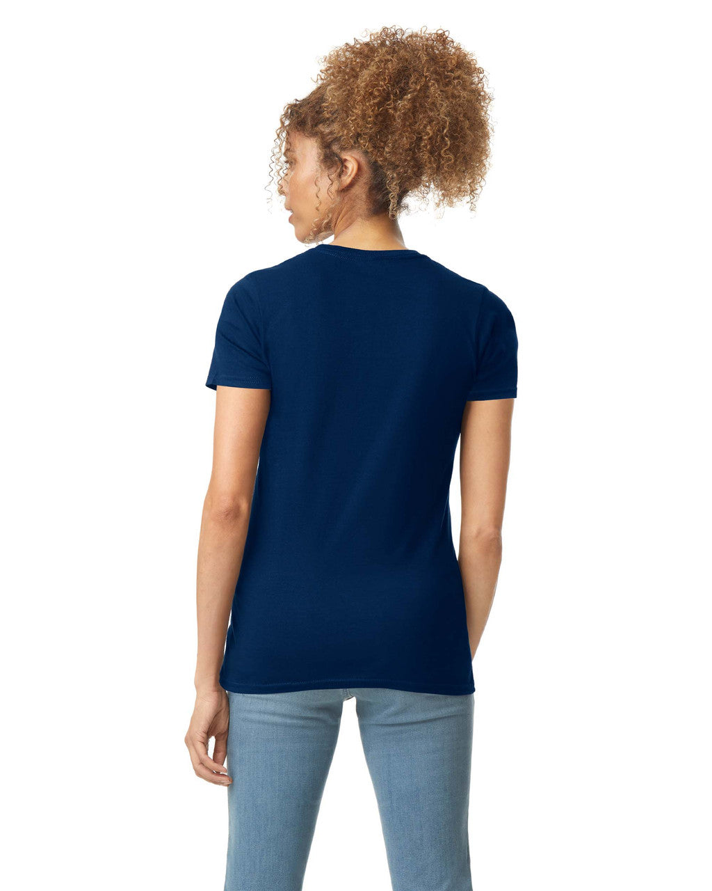 Camiseta Entallada Azul Marino Gildan Ref. 64000L
