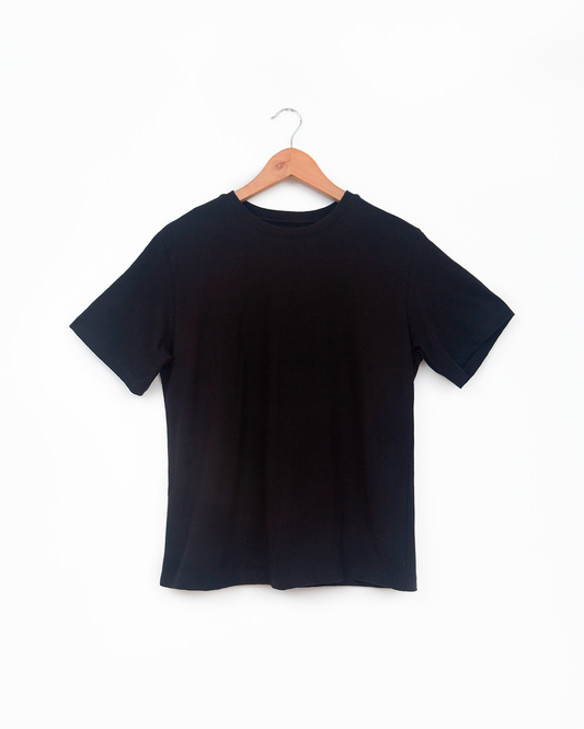 Camiseta Básica Negra Adulto Mujer