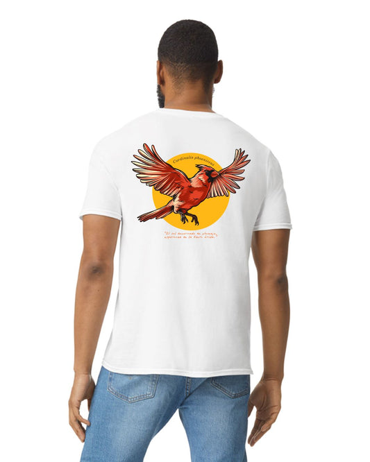 Camiseta Adulto "Aves de mi tierra" Cardenal blanco