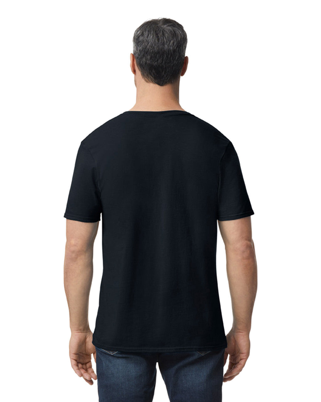 Camiseta Adulto Cuello V Ring Spun Suavizada Negro Gildan Ref. 64V00