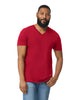 Camiseta Adulto Cuello V Ring Spun Suavizada Rojo Cereza Gildan Ref. 64V00