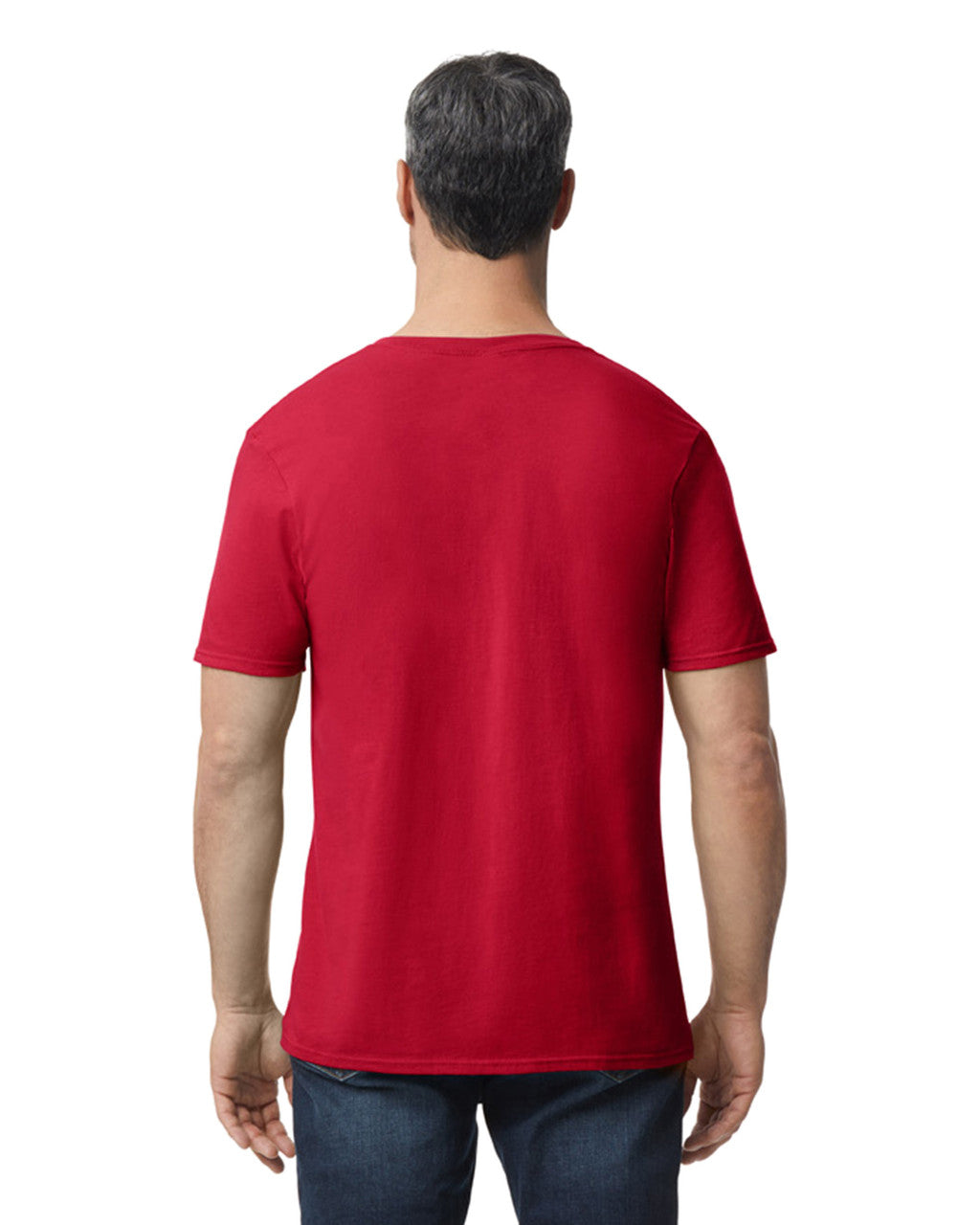 Camiseta Adulto Cuello V Ring Spun Suavizada Rojo Cereza Gildan Ref. 64V00