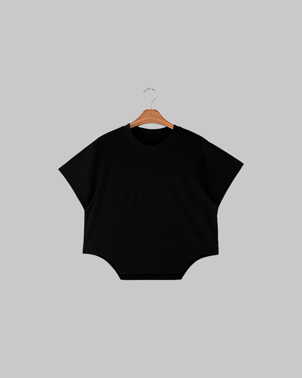 Camiseta de Mujer Corte Irregular Negra