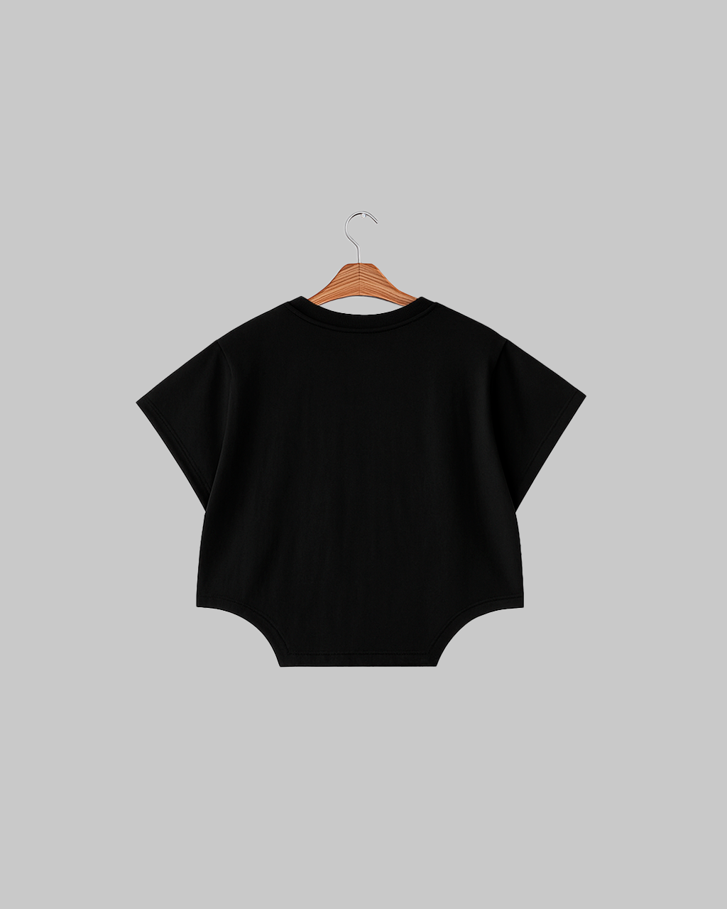 Camiseta de Mujer Corte Irregular Negra
