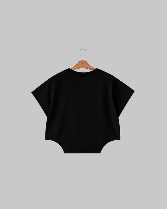 Camiseta de Mujer Corte Irregular Negra