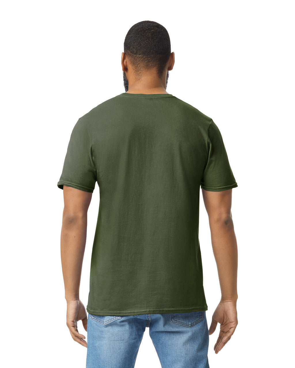 Camiseta Adulto Ring Spun Su Verde Militar Gildan Ref. 64000