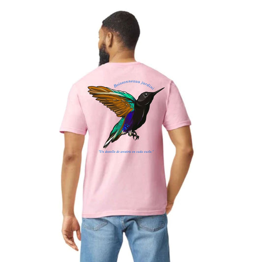 Camiseta Adulto "Aves de mi tierra" Colibrí palo de rosa